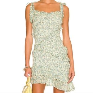 ASTR the Label Green and Cream Textured Dress